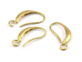 Brass Ear Hooks, 12 Raw Brass Earring Wires, Earring Hooks (18x9mm) BS 1816