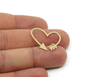 Brass Arrow Charm, Raw Brass Heart Shaped Arrow Charms, Findings, Customized Jewelry (20x25x0.60mm) SMP3220