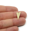 Customized Geometric Findings, 12 Raw Brass Triangle Shaped Charms With 1 Hole, For Jewelry Making (23x9x1mm) SMP3166