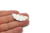 Silver Circle Blank, 4 Antique Silver Plated Brass Semi Circle Blanks with 10 Holes (40x20x0.80mm)  A0963
