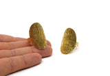 Brass Ethnic Ring, Raw Brass Textured Adjustable Ethnic Rings E280