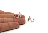 Copper Chevron Ring, 4 Antique Silver Plated Copper Chevron Adjustable Ring Settings - 16-17mm / 23 Gauge Mn86 H0214