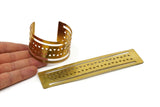 Bohemian Bracelet, Raw Brass Triangle Cuff Bracelet Bangles with Two Stripes (40x152x0.80mm) V015