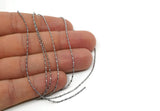 Silver Ball Chain, 1 Meter Antique Silver Plated Brass Link Chain, For Jewelry Making (1mm) Z087