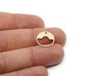 Customized Geometric Findings, Raw Brass/Stainless Steel Round Charms With 1 Hole, For Jewelry Making (15.5x0.80mm) SMP3160