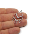 Steel Drop Charm, 6 Stainless Steel Drop Shaped Charms With 1 Loop, Findings (41x21x0.80mm) SMP3073