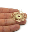 Brass Sun Charm, Raw Brass Sun Charms, Findings, Customized Parts For Jewelry Making (50x40x0.60mm) SMP3200