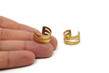 Brass Ring Setting - 5 Raw Brass Adjustable Ring Settings - (16-17mm / 23 Gauge )MN24