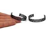 Black Bracelet Blank, 2 Oxidized Black Brass Flat Bracelet With 2 Holes, Bracelet Findings (145x10x0.80mm) SMP0851 A2969