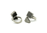 Antique Silver Plated Brass Triangle Ring, Boho Ring, Ethnic Ring, Square And Triangle Ring U056 H0273