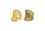 Gold Cage Ring, Gold Plated Brass Adjustable Cage Rings BS 1853 D0432 Q0481