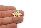 Custom Flower Charms for Jewelry Making, Personalized Brass, Copper, Stainless Steel Flower Blank (25x21mm) SMP3147