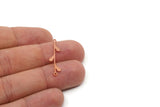 Copper Branch Charm, 24 Raw Copper Leaf Charms With 2 Loops, Leaf Earrings (29x7x0.80mm) SMP2912