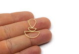 Brass Charm, 6 Raw Brass D Shape And Drop Charms, Circles Charm, Pendants, Findings (29x18.5x0.80mm) SMP3023