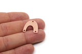 U Shaped Charm, 6 Raw Copper U Shaped Charms With 3 Holes, Findings (20x19x0.80mm) SMP2899