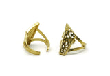 Brass Ring, 2 Raw Brass Adjustable Rings N0063
