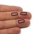 13mm Rectangle Jump Ring, 24 Oxidized Black Brass Rectangle Connectors Jump Rings (13.5x7mm) D0235--Y014