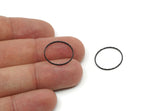 Black Circle Charm, 24 Oxidized Black Brass Cutting Circles, Round Connectors (18mm) A0586