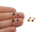 Brass Bead, 12 Raw Brass Crystal Diamond Rhinestones Setting for SS16 (3.9mm) SS16 N0455