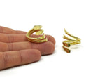 Brass Adjustable Ring, Raw Brass Adjustable Rings N0042