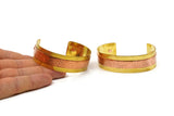 Brass Copper Cuff, Raw Brass And Copper Cuff Bracelet Bangle (148x20x0.80mm) BRC249