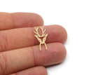 Brass Deer Charm, 24 Raw Brass Deer Charms, Findings (25x11x0.60mm) SMP2956