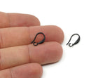 Black Ear Hooks, 8 Oxidized Black Brass Earring Wires, Earring Hooks (14x8mm) BS 1813