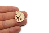 Brass Horse Charm, 4 Raw Brass Horse Charms With 1 Loop, For Jewelry Making (31x23x0.60mm) SMP2998