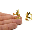 Adjustable Butterfly Ring - 5 Raw Brass Adjustable Butterfly Ring Settings (16x17mm / 23 Gauge) Mn38