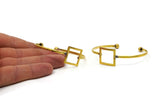 Brass Square Cuff, Raw Brass Square Bracelets BRC162