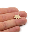 Brass Leaf Charm, 24 Raw Brass Leaf Charms With 1 Loop, Findings (18x16x0.60mm) SMP2950
