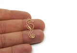 Brass Sea Horse Charm, Raw Brass Sea Horse Shaped Charms With 1 Loop, Customized Jewelries (32x11x0.60mm) SMP3208