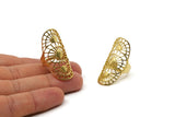 Brass Boho Ring, 2 Raw Brass Adjustable Rings Mn73
