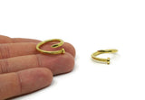 Brass Nail Ring, 2 Raw Brass Adjustable Nail Rings (16x2.50mm) N0167
