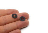 Black Star Charm, 24 Oxidized Black Brass Star Charms With 1 Hole, Findings (12x0.50mm) D1197