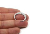 Steel Moon Charm, Stainless Steel Crescent Moon Charms With 2 Holes, Pendants, Earrings, Findings (27x26x5x0.80mm) D0610