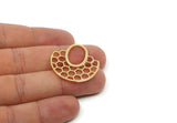 Gold Honeycomb Pendant, 2 Gold Plated Brass Honeycomb Pendant, Earrings, Charms (30x31mm) E652 Q0299