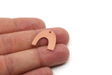 U Shaped Charm, 6 Raw Copper U Shaped Charms With 1 Hole, Findings (20x19x0.80mm) SMP2897