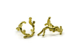 Brass Ring, Raw Brass Adjustable Coral Shaped Rings N0074