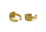Brass Ring, 2 Raw Brass Adjustable Rectangle Rings N0060