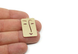 Customized Geometric Charm, For Jewelry Making Brass/Steel/Copper Rectangle Face Charm With 1 Loop, Personalized Jewelry (32x19mm) SMP3187