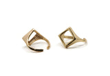 Gold Rhomb Ring, Gold Plated Brass Diamond Shape Adjustable Ring N0066 Q228