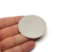 Silver Round Blank, 2 Huge Silver Tone Round Stamping Blanks With 1 Hole (52x0.40mm) A0600