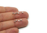 Silver Bead, 50 Antique Silver Plated Tiny Square Cube Spacer Beads (2.5mm) B0070