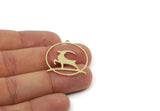 Chinese New Year Charm, Brass/Steel/Copper Year Of The Goat Charms With 1 Loop, Zodiac Charm For Jewelry Making (30x28x0.80mm) SMP3267