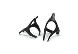 Black Elegant Ring, Oxidized Black Brass Adjustable Elegant Rings U061