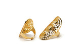 Gold Boho Ring, Gold Plated Brass Adjustable Rings Mn73 Q0541