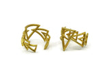 Brass Triangle Ring, 2 Raw Brass Adjustable Geometric Triangle Rings N0019