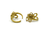 Brass Ring, 2 Raw Brass Adjustable Rings N0078