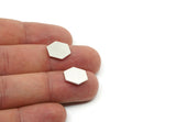 Silver Hexagon Blank, 8 Antique Silver Plated Brass Hexagon Stamping Blanks (12.5x0.80mm) A0954